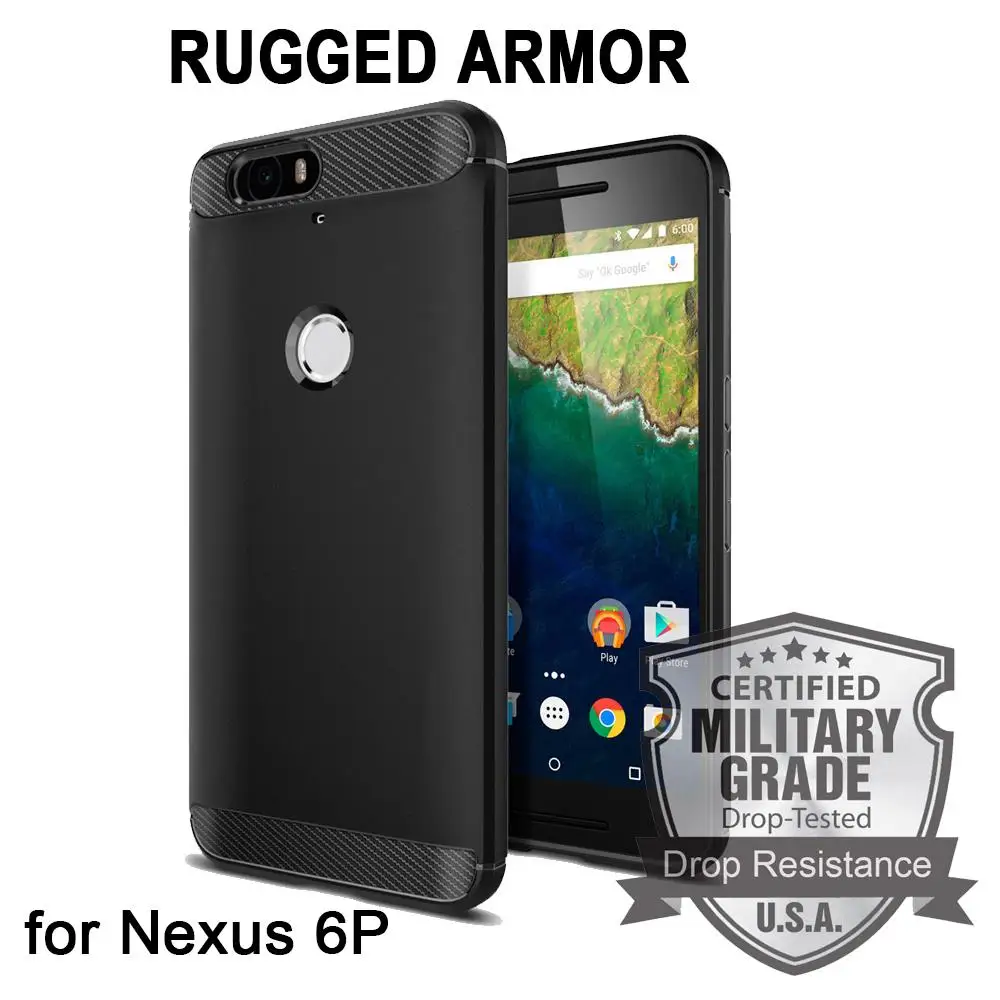 Aliantech Huawei Nexus 6P Case Original SGP Rugged Armor SGP11797 Soft TPU Drop Resistance Back Cover Case for Google Nexus 6P