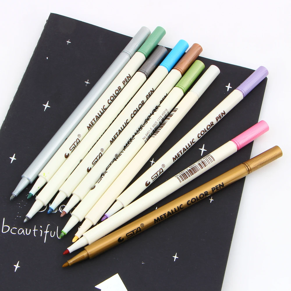 10 шт./лот Металл Марка ручка Цвет Маркер краски маркер Multi пара Sharpie ручки