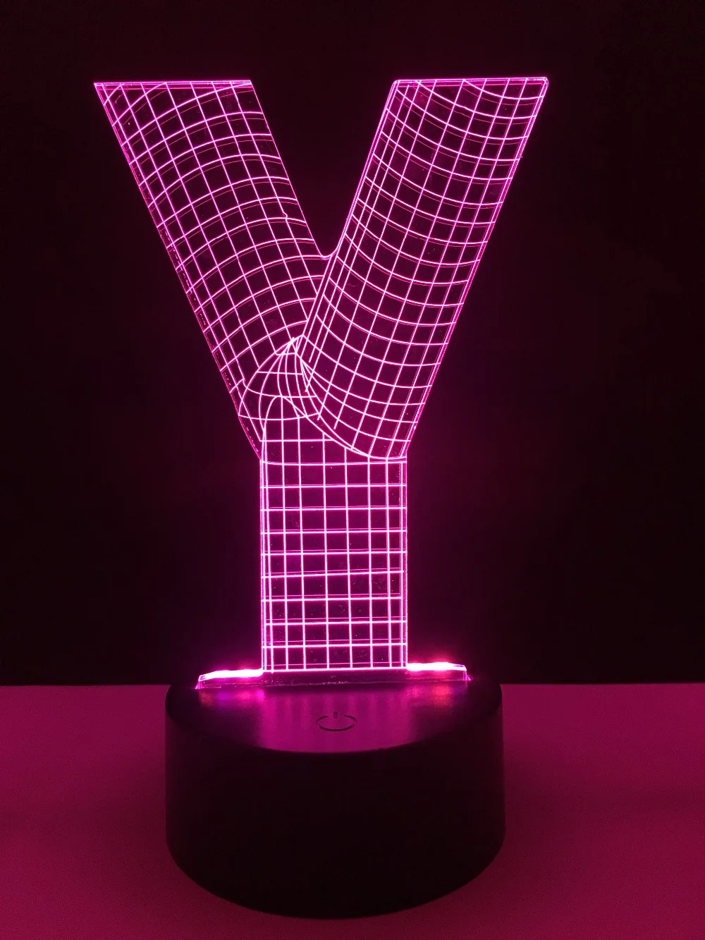 Креативный дизайн Современная 3D лампа Алфавит буквы Y RGB разноцветный фонарик