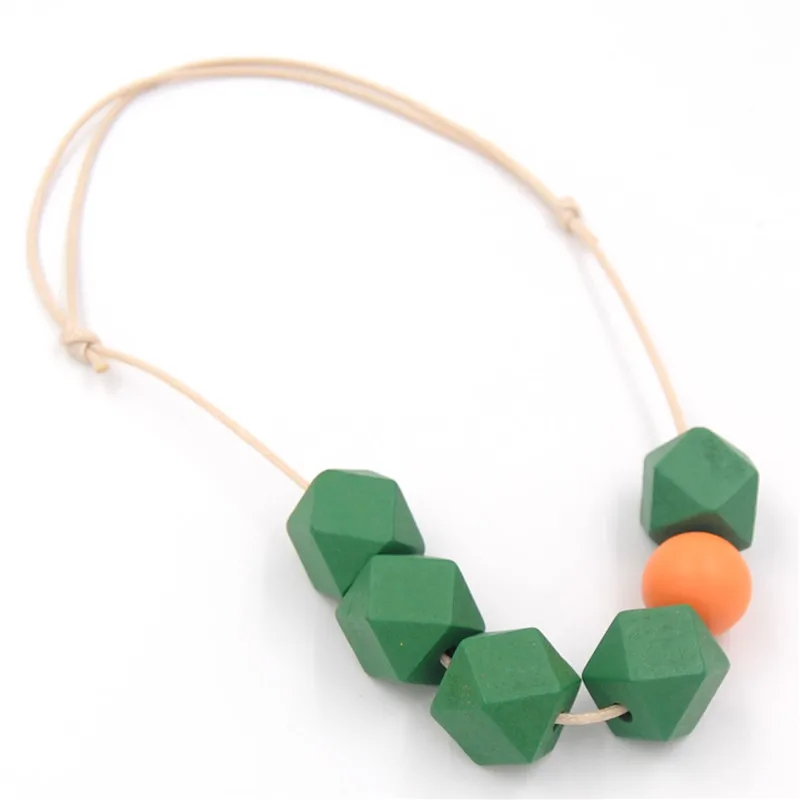 1 шт. новые женские ожерелья большие геометрические деревянные бусы жемчужные