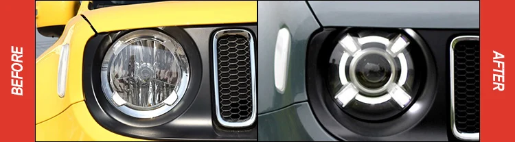 AKD тюнинг Автомобильные фары для Jeep Renegade- светодиодные фары DRL ходовые огни Биксеноновые Противотуманные фары ангельские глазки авто