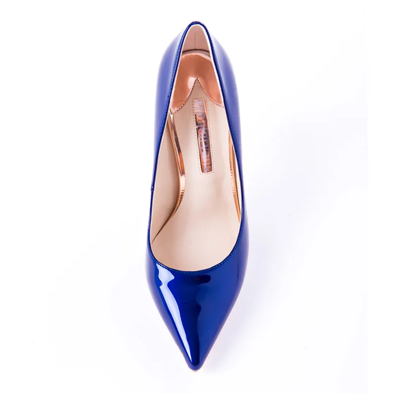 Craylorvans/синие женские туфли лодочки из лакированной кожи Новинка модные