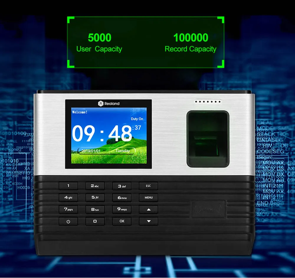 OBO 2,8 дюймов TCP/IP Wi-Fi биометрический отпечаток пальца Посещаемость Время Часы система машина RFID считыватель карт пароль работник регистрации