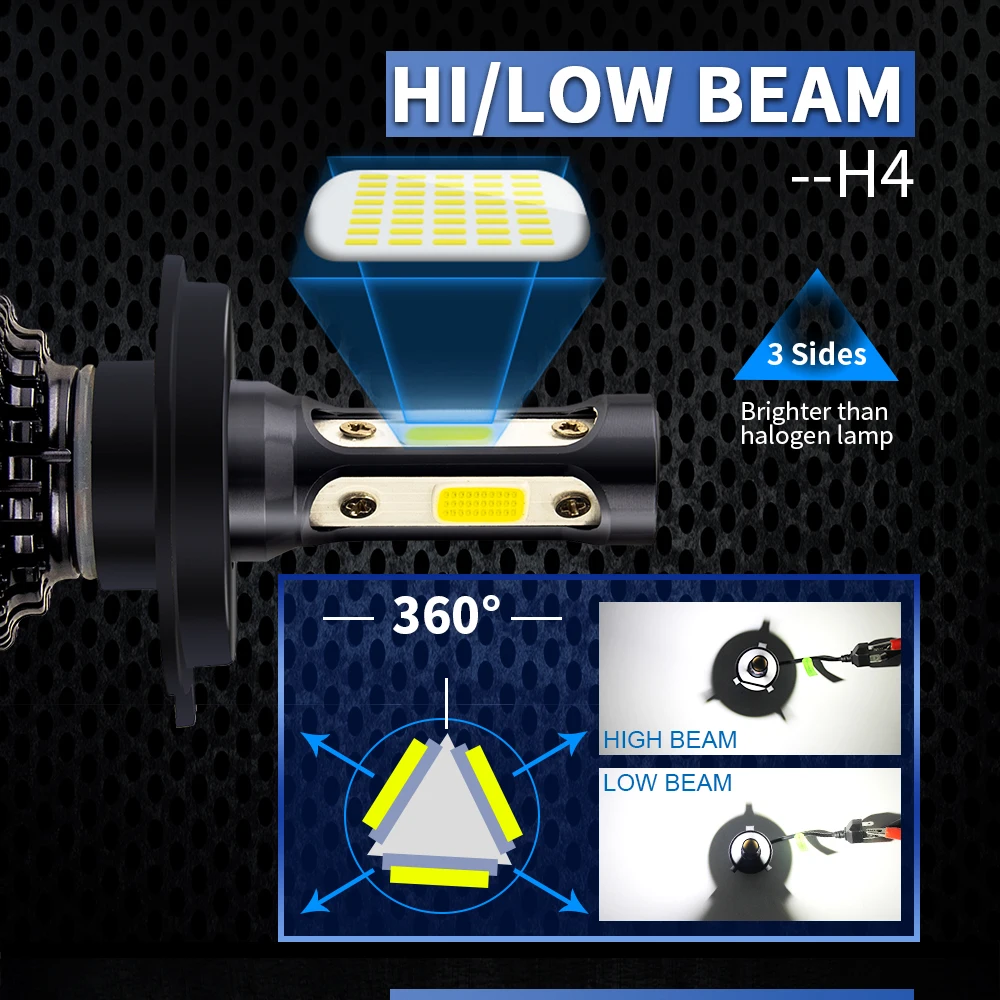 BraveWay HB3 HB4 Светодиодная лампа H4 H7 H11 светодиодные лампы для фар мотоцикла
