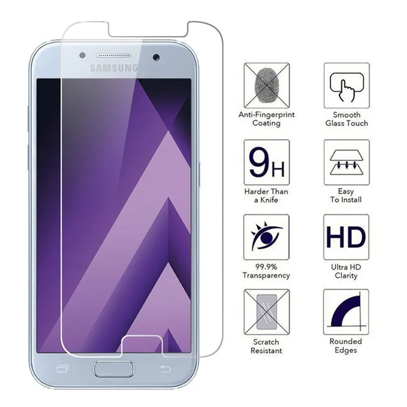 Tempered Glass For Samsung Galaxy S3 S4 S5 S6 S7 A3 A5 A7 J1 J2 J3 J5 J7 2016 2017 Note 2 3 4 5 C5 C7 Pro Screen Protector Case |