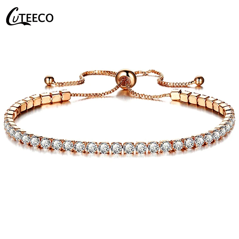 CUTEECO европейские модные женские Подвески браслет кубического циркония бренд браслет Бесконечность Браслеты для женщин ювелирные изделия подарок