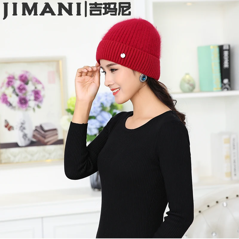 Женщины Осень Зима вязаная шапка берет модные шляпы вязать шерсти женские хлопок