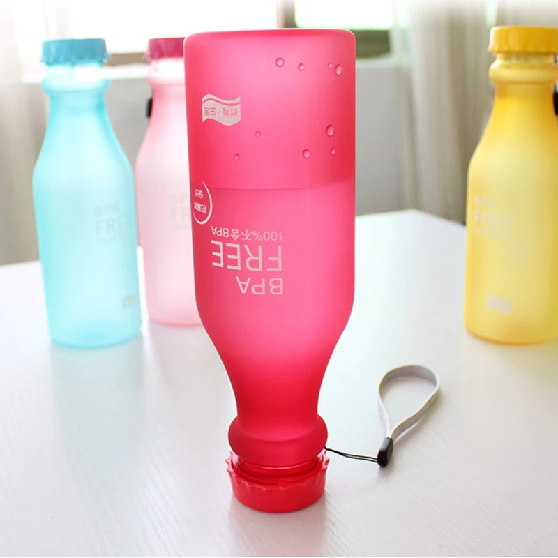 Creative Colorful Water Bottle Plastic Portable Lemon juice For Outdoor Shaker Leak-proof Sports my drink bottles | Дом и сад