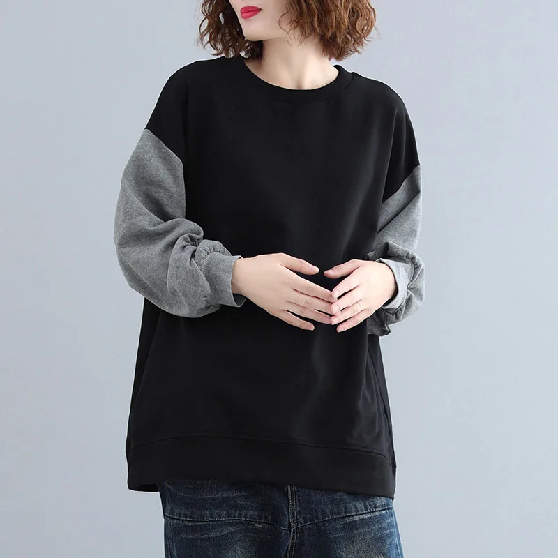 Женская толстовка с длинным рукавом составного кроя со вставками и рюшами