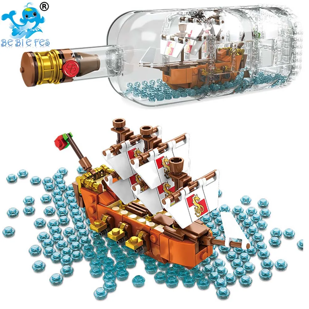 Корабельная лодка NewIDEAS в бутылке модель 2019 года конструкторы Playmobil из 1080 штук