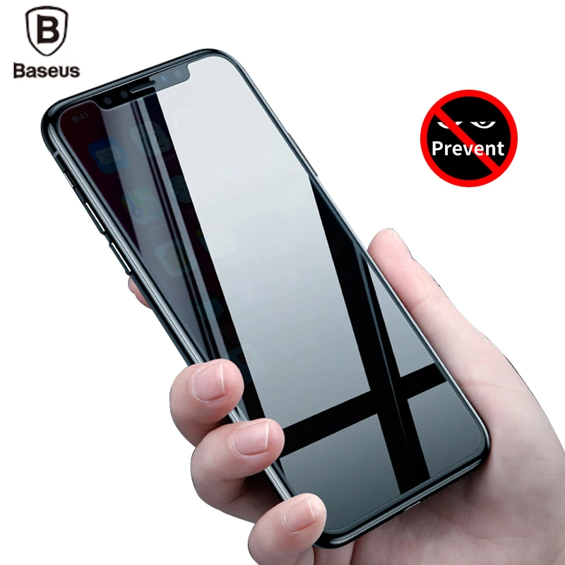 Baseus 3D Экран протектор Закаленное Стекло для iPhone X против подсматривания полное покрытие закаленное защитное Стекло пленка для iPhone 10