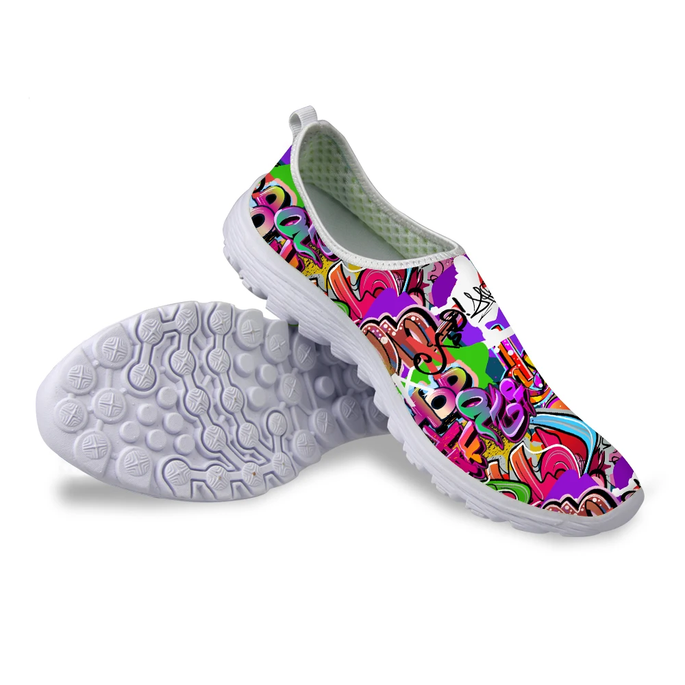 Летняя дышащая сетчатая обувь для мужчин дизайнерская прогулочная с граффити