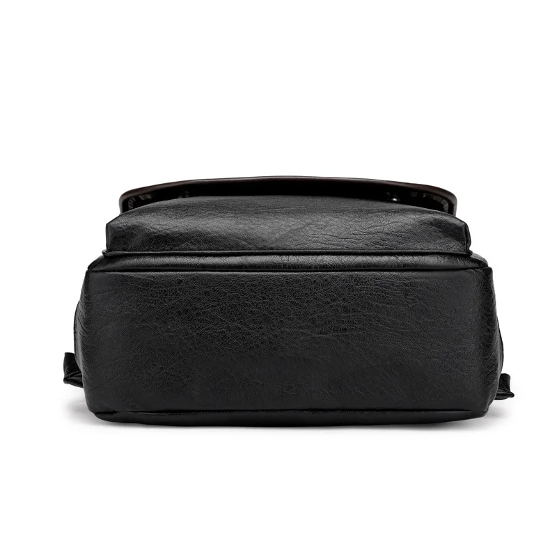 Рюкзак мужской кожаный винтажный ранец для студентов в Корейском стиле большой