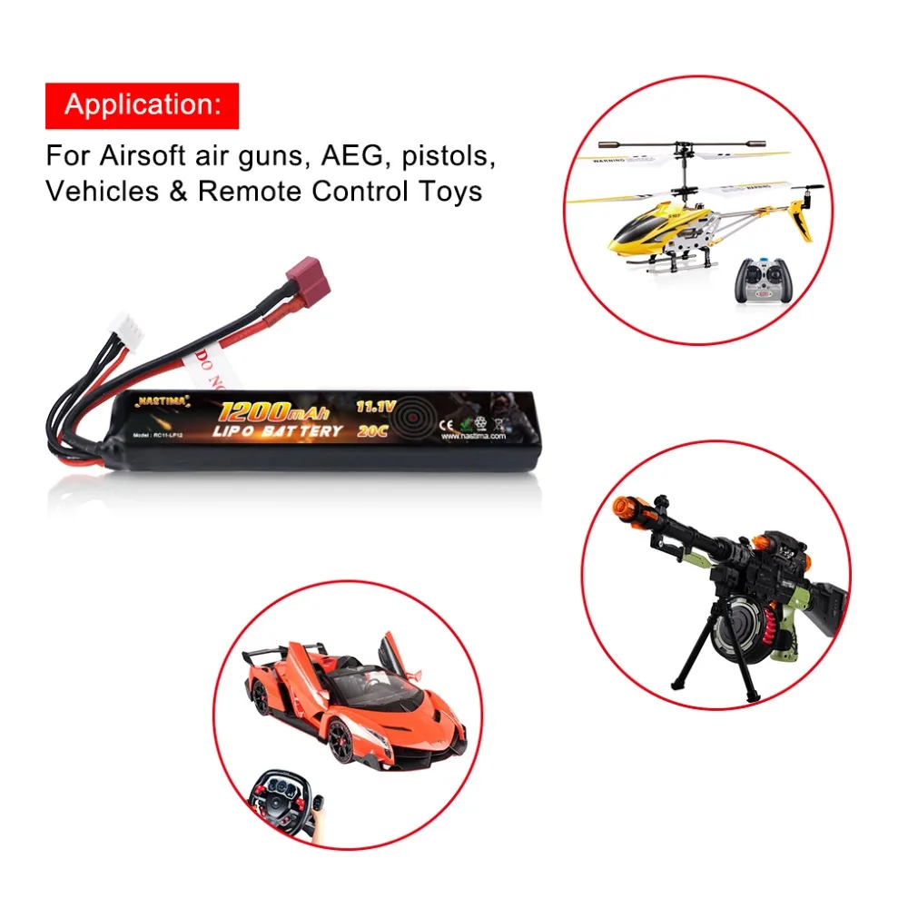 Nastima LiPo 11,1 V 1200mAh 20C Max 50C 3S страйкбол аккумулятор для пистолетов мини Tamiya или Deans-T штекер RC модель вертолет Квадрокоптер
