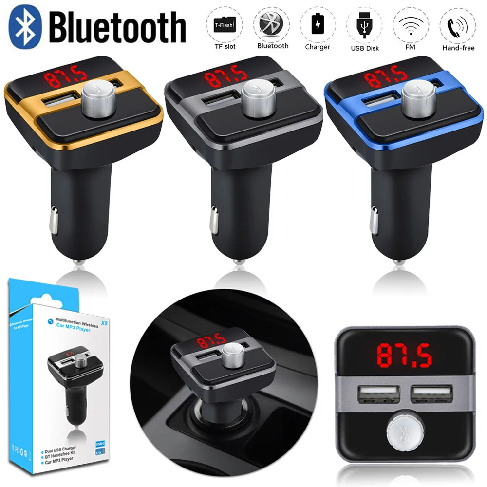 Беспроводной Bluetooth Автомобильный MP3 плеер fm передатчик радио LCD 2 USB Hands Call