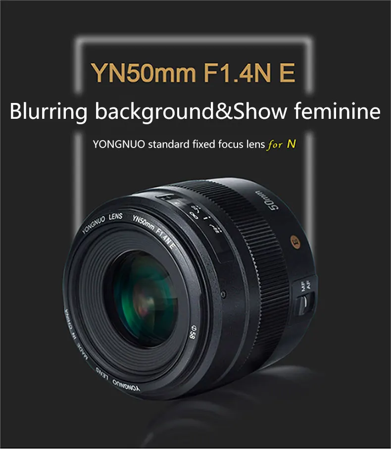Светодиодная лампа для видеосъемки YONGNUO AF MF YN50mm F1.4N е стандартное фиксированное