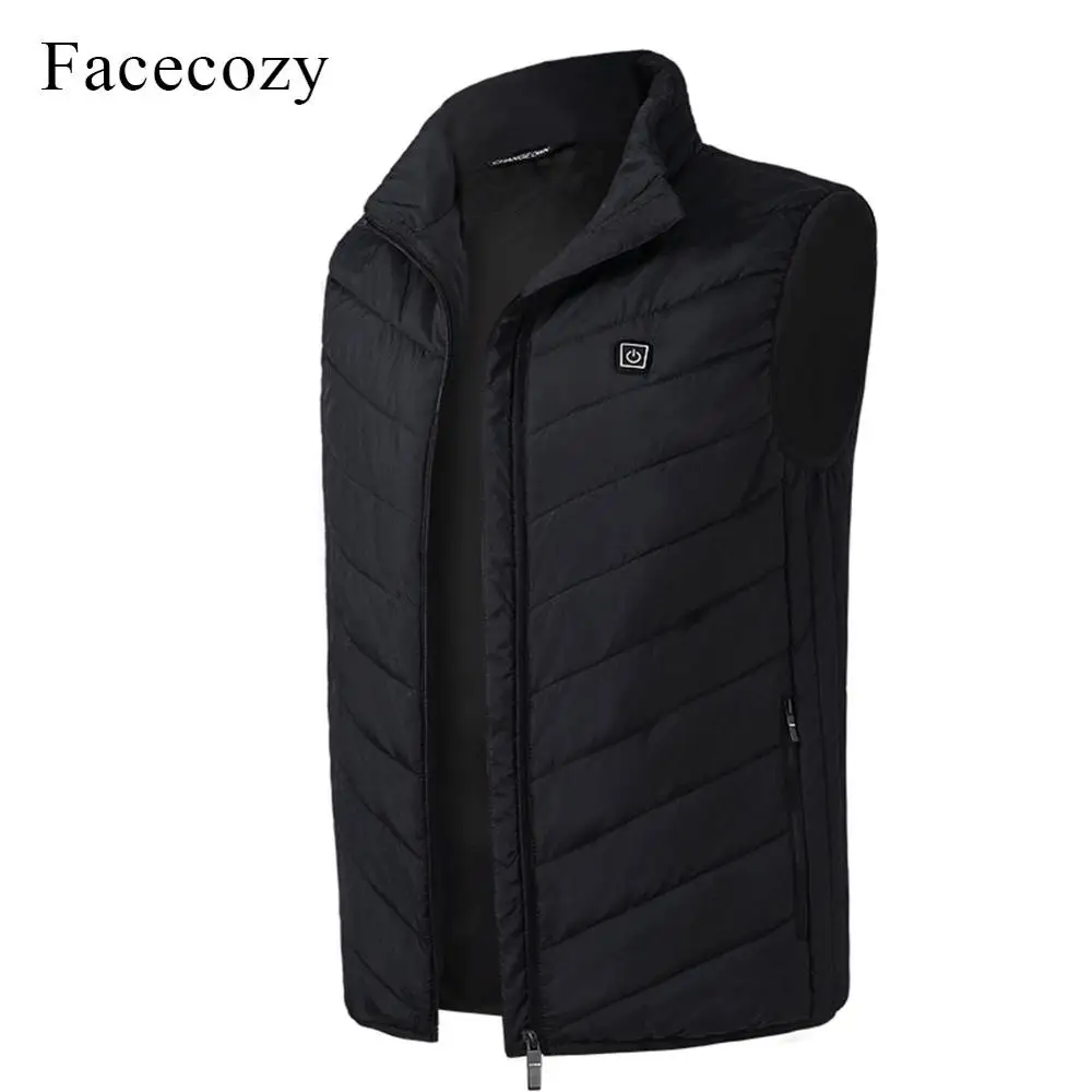 Black Vest Fecocozy открытый зимний жилет с подогревом Электрический Теплый USB безопасности умный нагревательный жилет горячий без рукавов спортивная куртка - Цвет: Black Vest