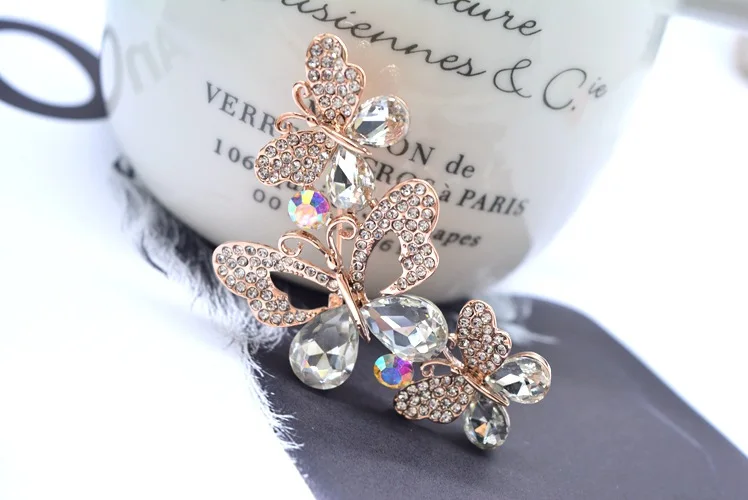 Новая Европейская и американская брошь из сплава с кристаллами от Swarovski бабочка