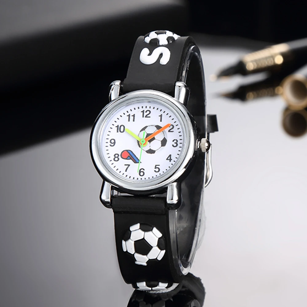 Football Silicone Kids Watches Unique Design Cartoon Ball Wristwatch Boy Quartz Montre Enfant Children Birthdays Gift reloj niño