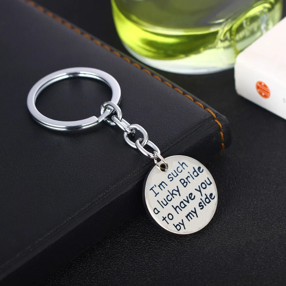 Thank You Gifts I'm Such A Lucky Bride To Have By My Side Wedding Keepsake Keyring/Keychain Fashion Women's Pendant | Украшения и