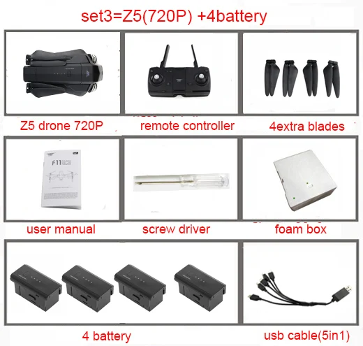 set3 SJRC Z5/F11 gps 5G Wi-Fi FPV Дрон с камерой 1080P 25 минут время полета бесщеточный мотор складной рычаг селфи RC Дрон Квадрокоптер - Цвет: set3