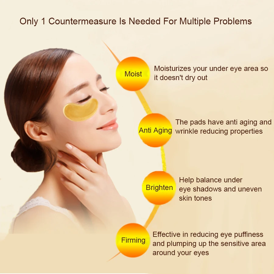 5 упаковок Золотая кристальная коллагеновая маска для глаз патчи анти мешки