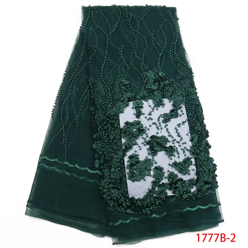 Высокое качество ручной работы из кружева сетки 3D цветок бусины бисера последние