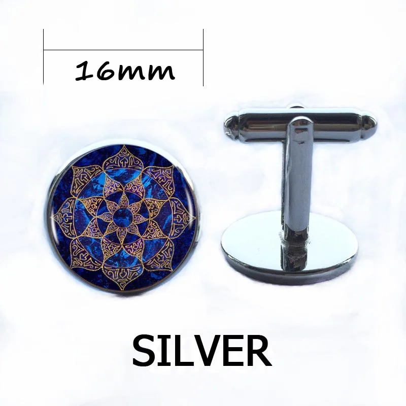 Космический синий Мандала Лотос с логотипом ожерелья подвесками в форме сердца