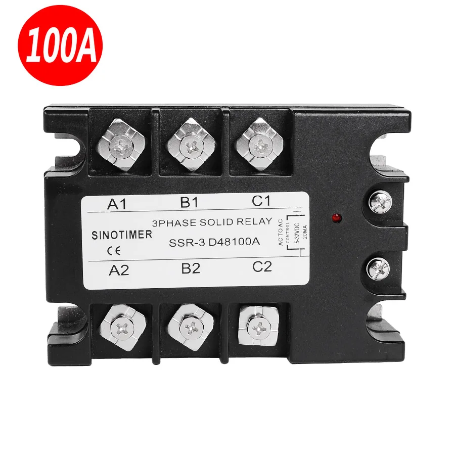 100A 3 фазы твердотельные реле SSR контроллер Услуги D48100A DC-AC 30-480V переменный ток