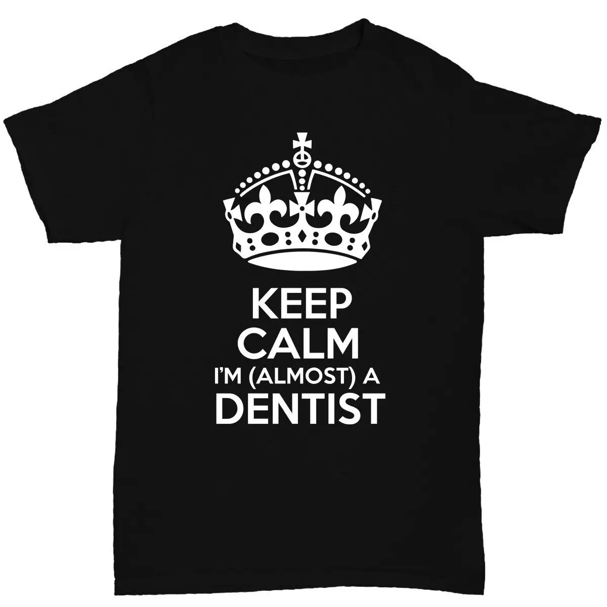 Мужская футболка с принтом Keep Calm I'm Almost A Dentist забавные мужские футболки коротким
