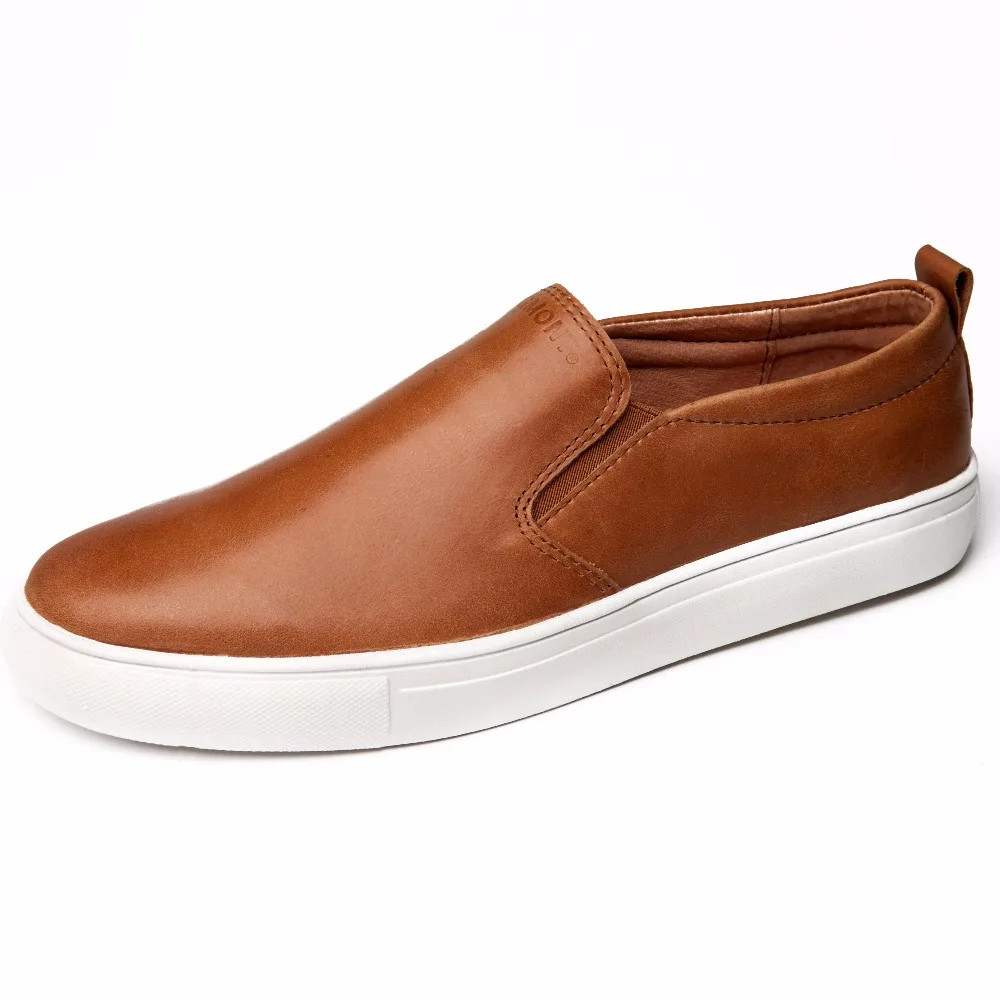 Egmont EG-86 Brown Spring Summer Boat Shoes Mens Casual Loafers Genuine Leather Handmade Comfortable Breathable | Обувь