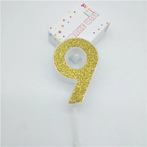 Number 9 Номер, для детей 0, 1 2 3 4 5 6 7 8 9 день рождения золотые свечи для детей украшение для торта ко дню рождения свечи для Свадебная вечеринка украшения поставки - Цвет: Number 9