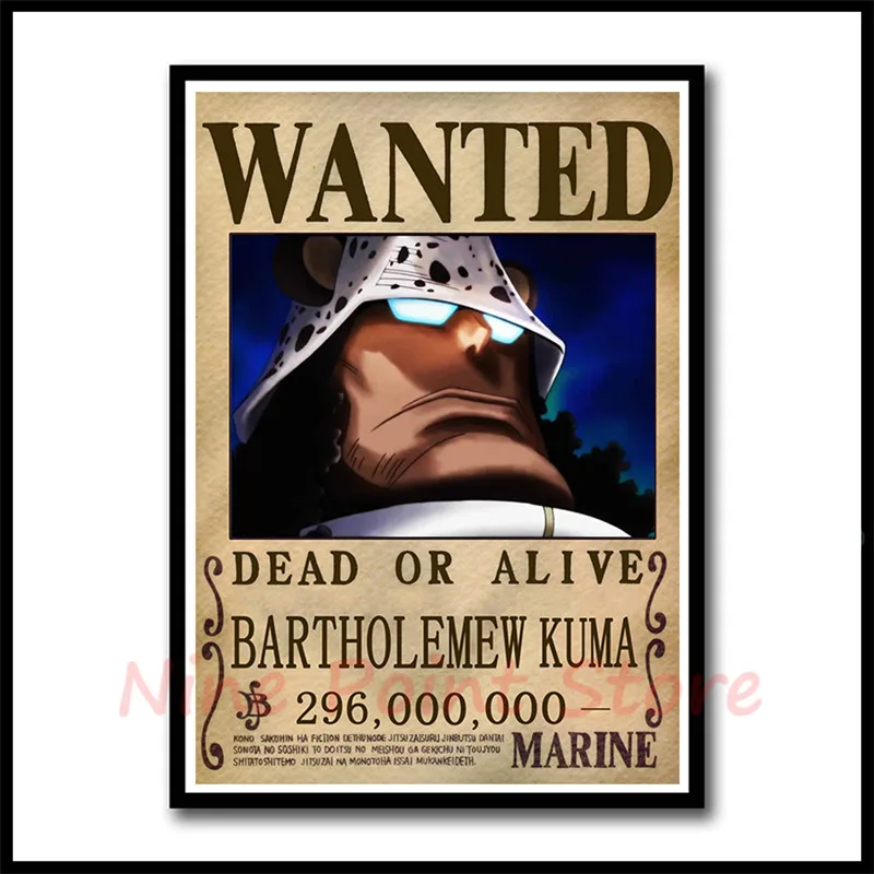 ONE PIECE WANTED плакаты Луффи Зоро Санджи нами мелованная бумага постеры для украшения дома Бумага для рисования украшения спальни бескаркасные - Цвет: Серый
