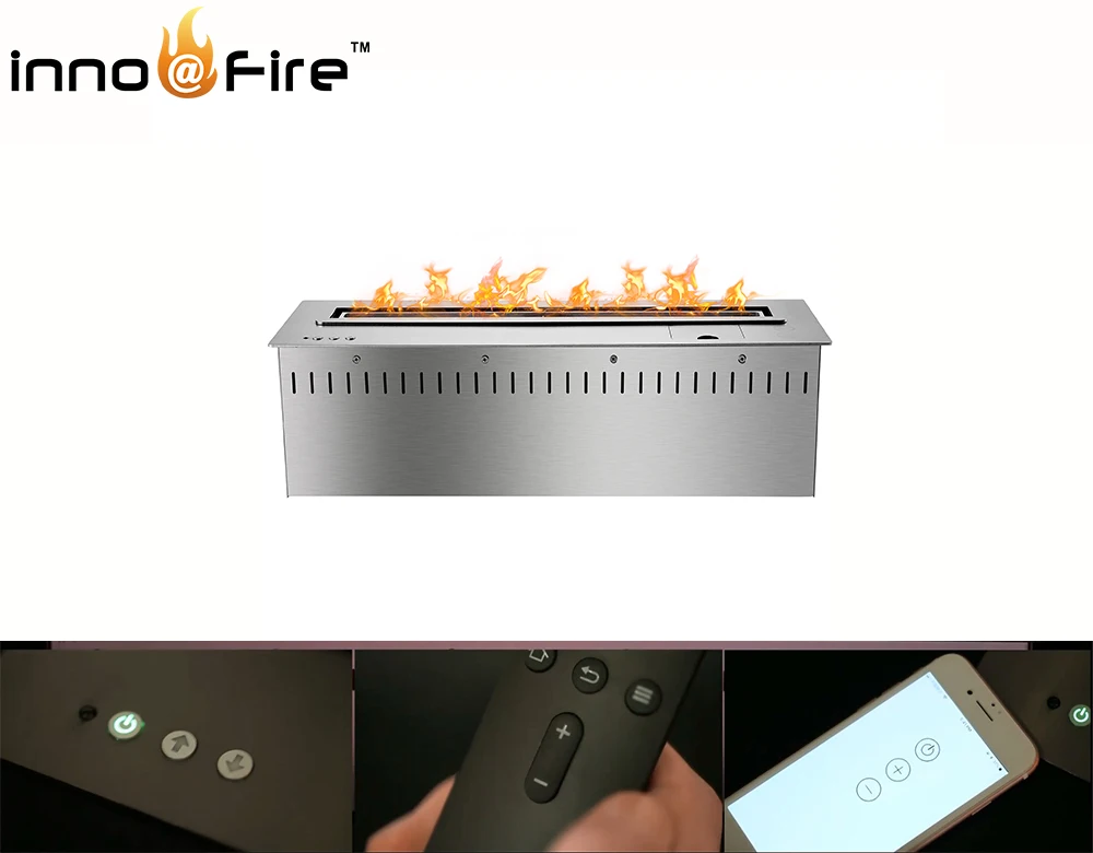 

on sale 30 inch stainless steel remote control wifi bio ethanol fireplace burner