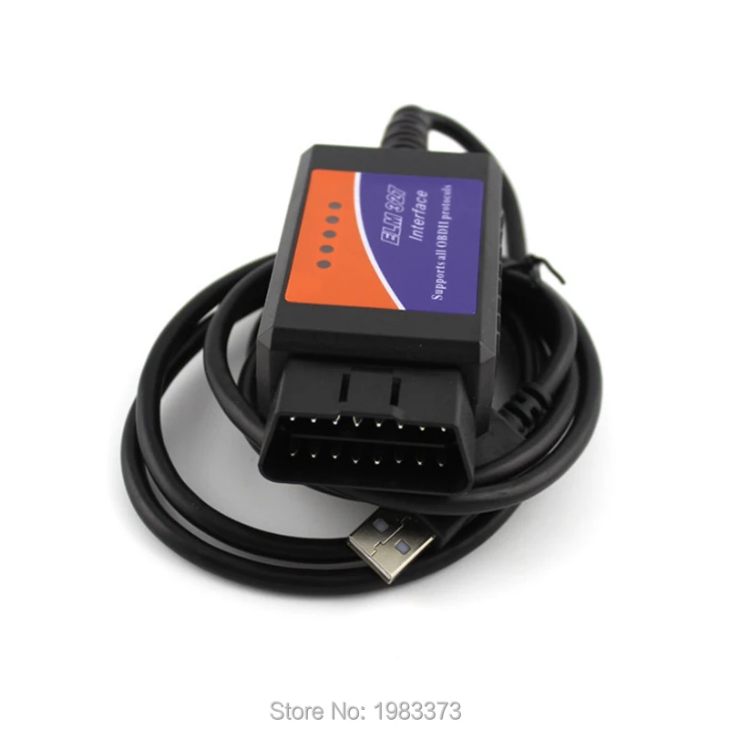 10 шт./лот OBDII ELM327 USB OBD2 ELM 327 V1.5 с чипом 25K80 диагностический интерфейс считыватель