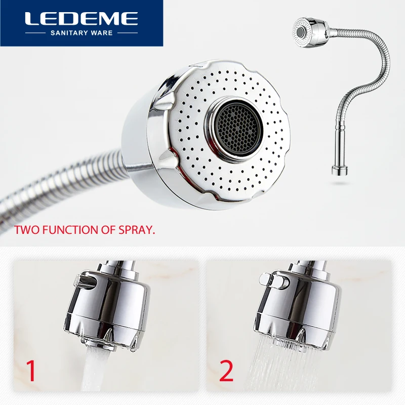LEDEME Смеситель для кухни с губким изливом силумин Цвет: хром  L4302 B|kitchen faucet|brass