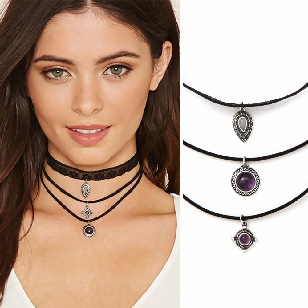 3 шт./компл. Кружева Бархат дроссель наборы Черная веревка Сплав Имитация