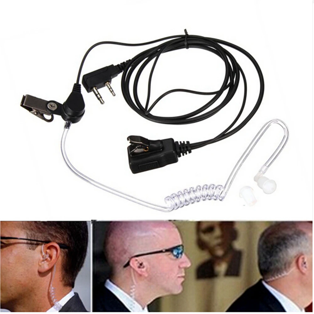 2 Pin Covert акустический воздушный трубчатый микрофон для Kenwood Baofeng рация радио