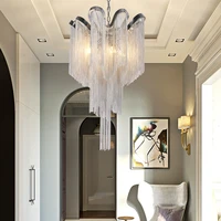 aluminum chain tassel chandelier loft chandeliers for dining living room kitchen indoor lighting lustre decorate fixture lights