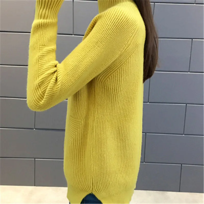 2018 Women Winter Sweater Autumn Half Turtleneck Pullovers Lady Sweaters Basic Female Knit Long Sleeve Jumper Tops Z19 | Женская одежда
