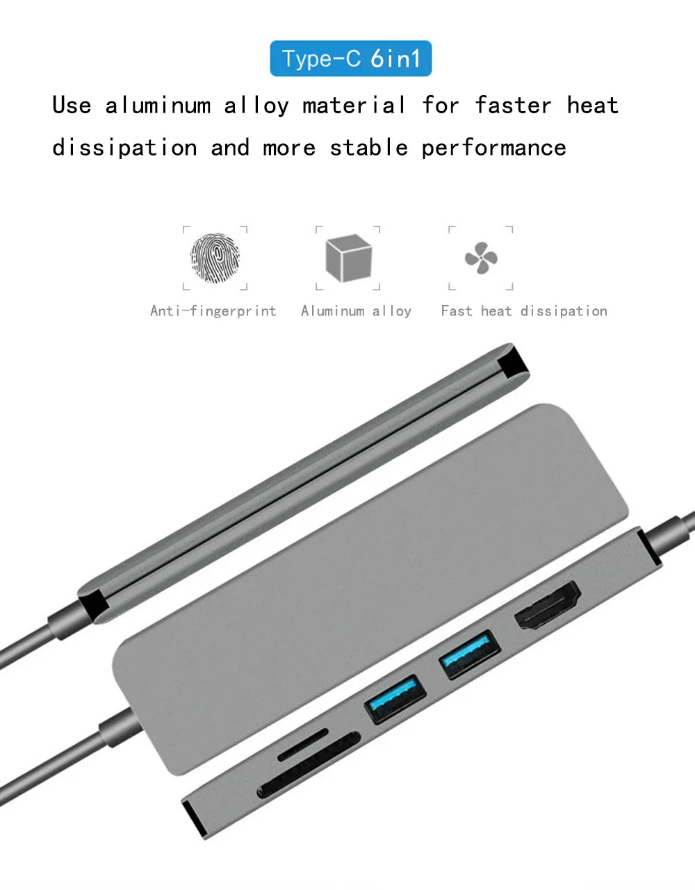 USB C док-станция для ноутбука USB 3,0 HDMI TF SD usb-хаб fealuyston для Macbook Pro hp DELL поверхность lenovo samsung док-станция