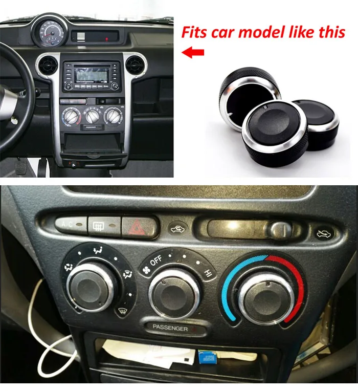 3 шт. подходит для TOYOTA bB SCION xB 04-07 ручка переключателя ручки нагревателя тепла климат управление кнопки циферблаты рамка кольцо A/C AIR CON крышка