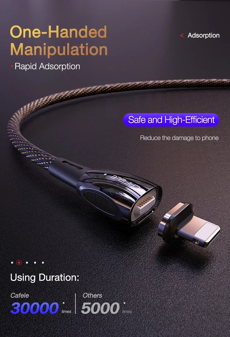 CAFELE QC3.0 Магнитный usb-кабель и синхронизация данных быстрое зарядное устройство type C Micro USB кабель для iPhone 11 pro max huawei samsung Xiaomi