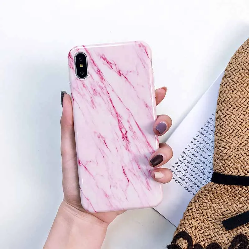 E SMILYOU мраморный чехол для телефона для iPhone 6 6S 7 8 X задняя крышка Роскошный чехол s для iPhone 6Plus 7Plus 8Plus XR XS Max Coque Fundas - Цвет: E
