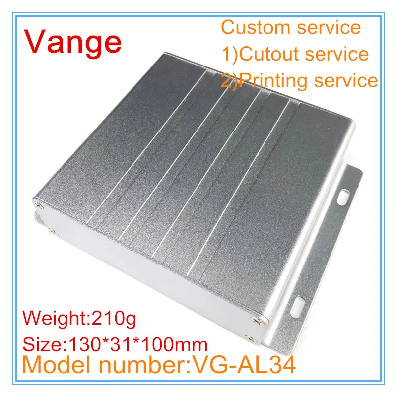 2pcs/lot silvery wall-mounted electronic junction box 130*31*100mm 6063-T5 Aluminum instrument housing for PCB module device |