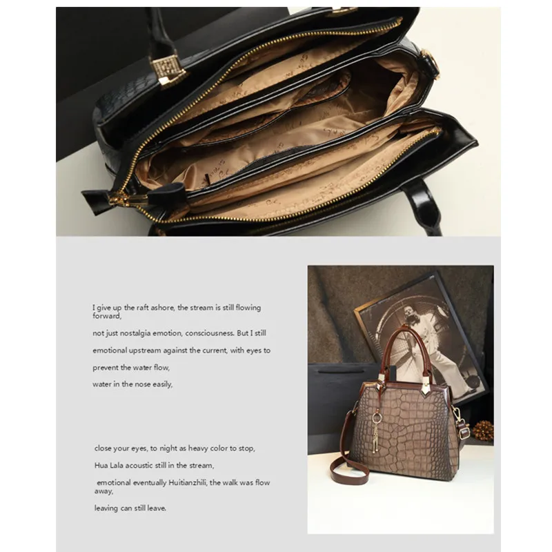 

ICEV New Casual Fashion Designer High Quality Alligator Metal Ornaments Women Leather Handbags Bags Handbags Women Famous Brands