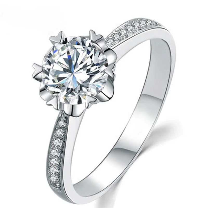 Женское Обручальное Кольцо ANI 18K из белого золота (AU750) сертифицированное 0 3 карат