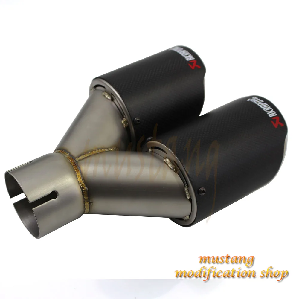 Двойной выход Akrapovic выхлоп автомобиля углеродный выхлопной наконечник автомобиля-Стайлинг выхлопной трубы глушитель наконечник выхлопной трубы из углеродного волокна