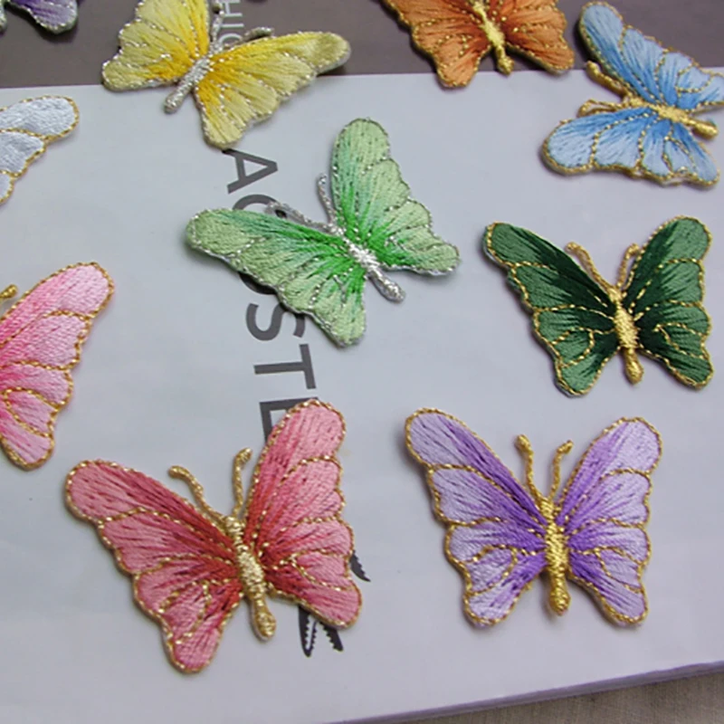 Бесплатная доставка железная одежда ткань Бабочка нашивка аппликация вышивка