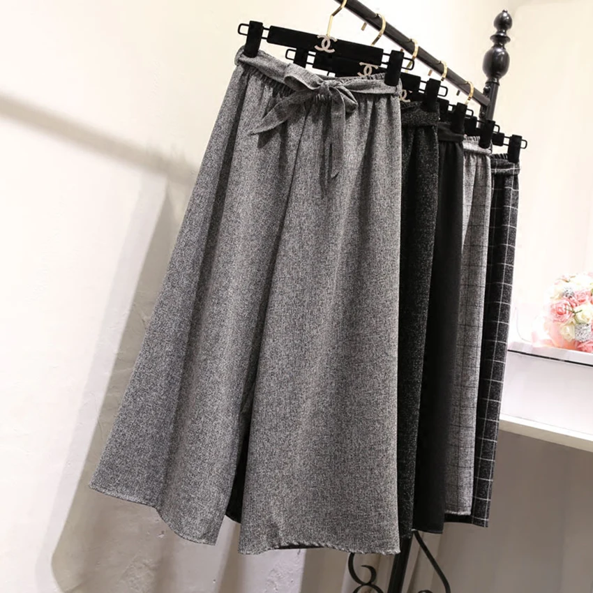 Новые весенне летние клетчатые хлопковые льняные широкие брюки милые полосатые